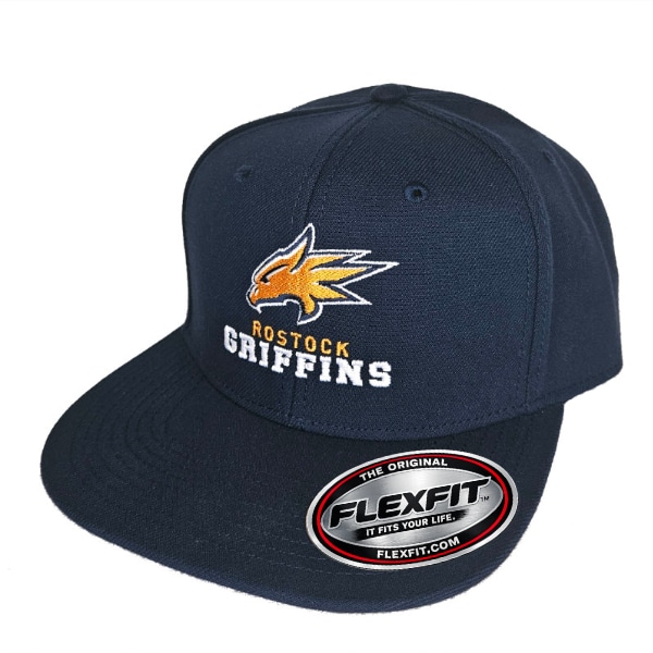Basecap FlexFit Navy Logo Bunt Flat